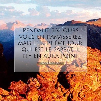 Exode 16:26 Verset biblique expliqué