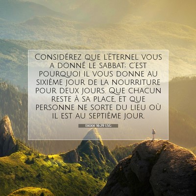 Exode 16:29 Verset biblique expliqué