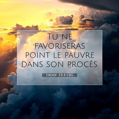 Exode 23:3 LSG Image du verset biblique