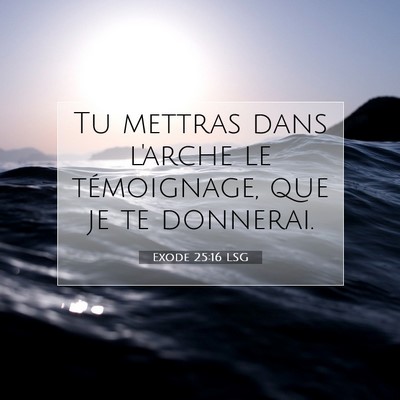 Exode 25:16 LSG Image du verset biblique