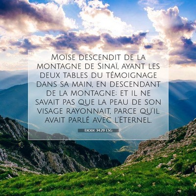 Exode 34:29 LSG Image du verset biblique