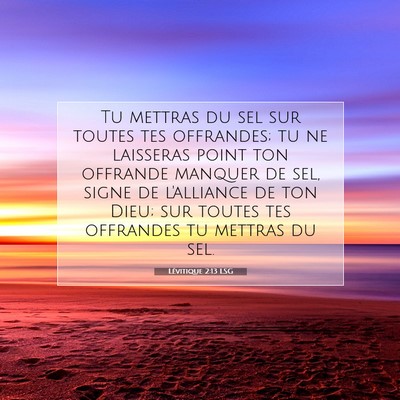 Lévitique 2:13 Verset biblique expliqué