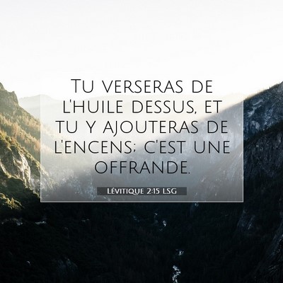 Lévitique 2:15 Verset biblique expliqué