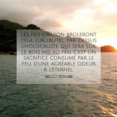 Lévitique 3:5 LSG Image du verset biblique