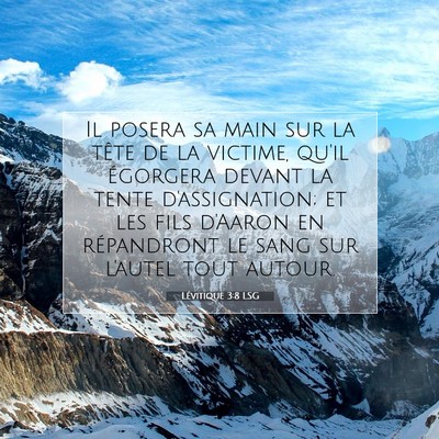 Lévitique 3:8 LSG Image du verset biblique