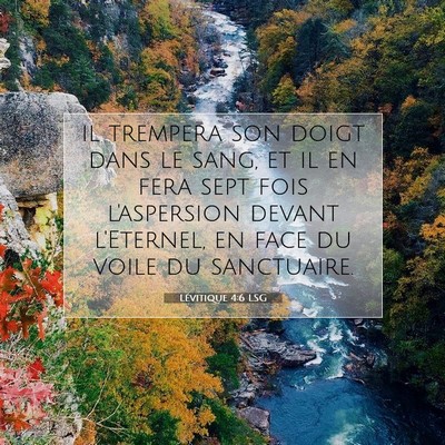 Lévitique 4:6 LSG Image du verset biblique