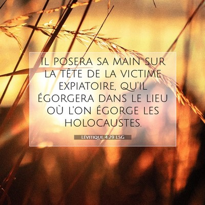 Lévitique 4:29 LSG Image du verset biblique