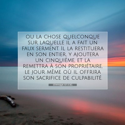 Lévitique 6:5 Verset biblique expliqué