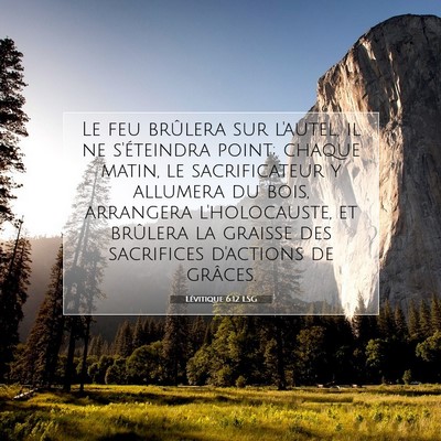 Lévitique 6:12 LSG Image du verset biblique