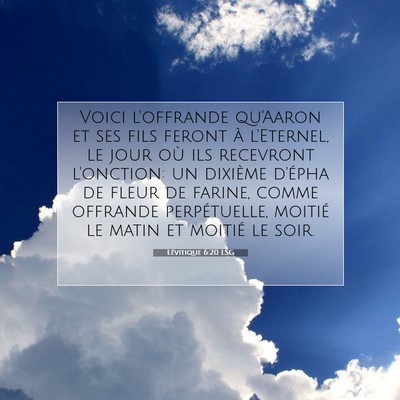 Lévitique 6:20 Verset biblique expliqué