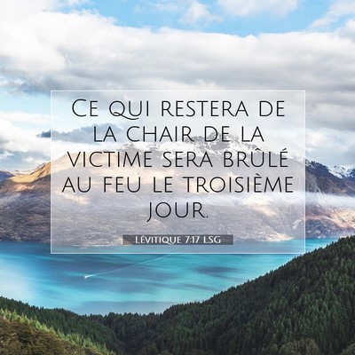 Lévitique 7:17 LSG Image du verset biblique