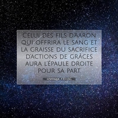 Lévitique 7:33 Verset biblique expliqué