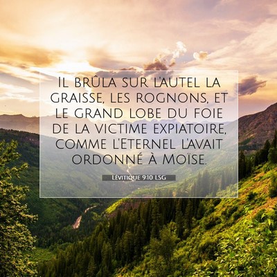 Lévitique 9:10 Verset biblique expliqué