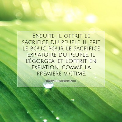 Lévitique 9:15 Verset biblique expliqué