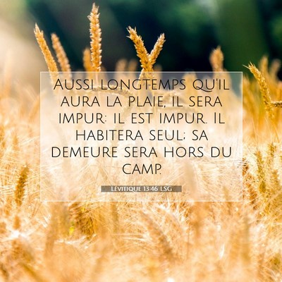 Lévitique 13:46 Verset biblique expliqué