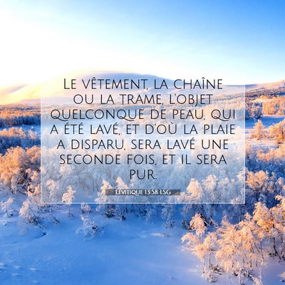 Lévitique 13:58 Verset biblique expliqué