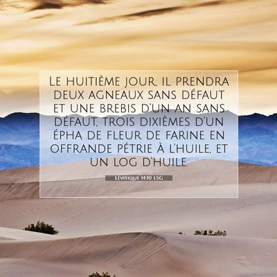 Lévitique 14:10 LSG Image du verset biblique