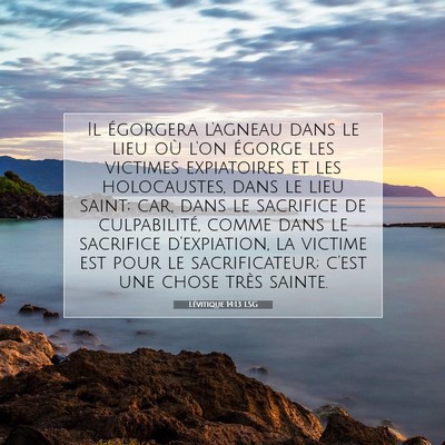 Lévitique 14:13 Verset biblique expliqué