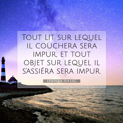 Lévitique 15:4 LSG Image du verset biblique