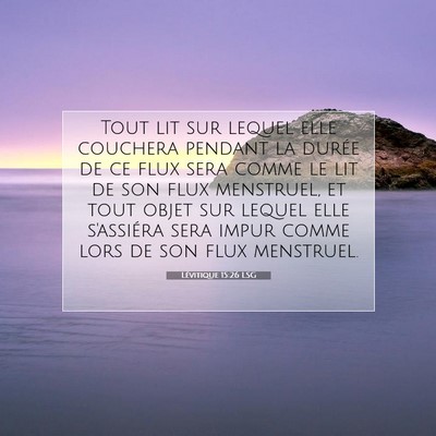 Lévitique 15:26 Verset biblique expliqué