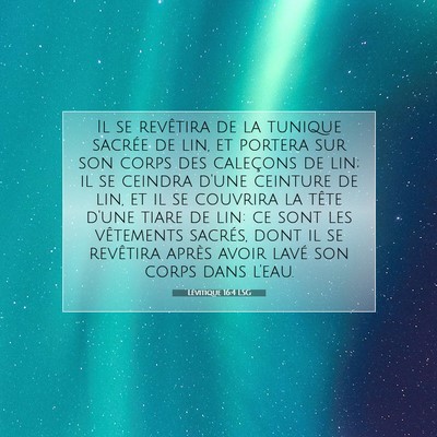 Lévitique 16:4 LSG Image du verset biblique