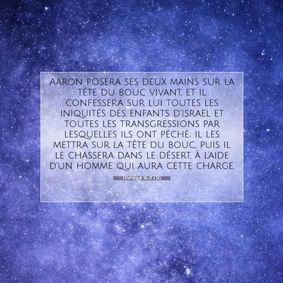 Lévitique 16:21 LSG Image du verset biblique