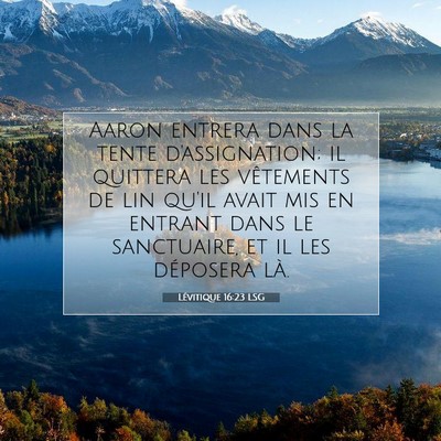 Lévitique 16:23 LSG Image du verset biblique