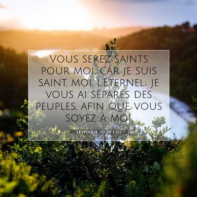 Lévitique 20:26 Verset biblique expliqué