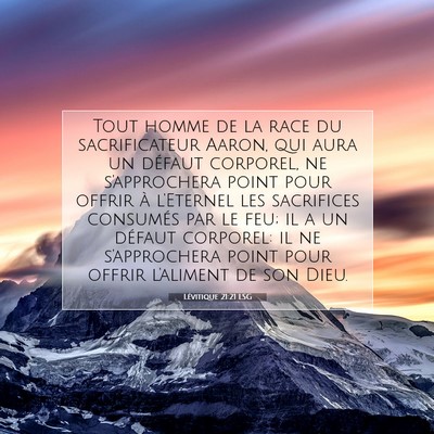 Lévitique 21:21 Verset biblique expliqué