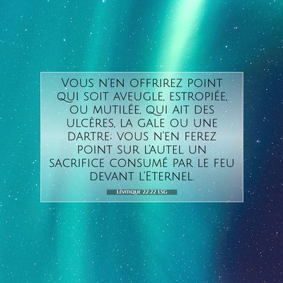 Lévitique 22:22 LSG Image du verset biblique