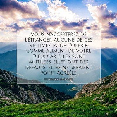 Lévitique 22:25 Verset biblique expliqué