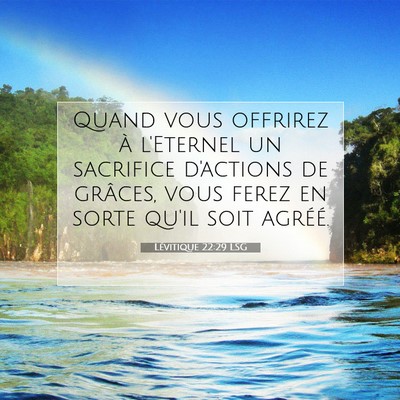 Lévitique 22:29 Verset biblique expliqué