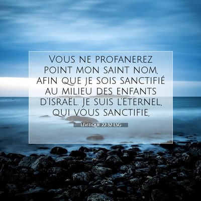 Lévitique 22:32 Verset biblique expliqué