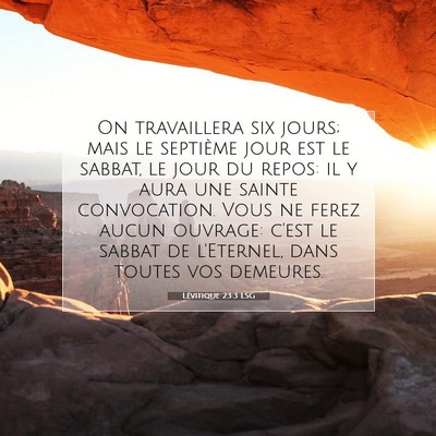 Lévitique 23:3 Verset biblique expliqué