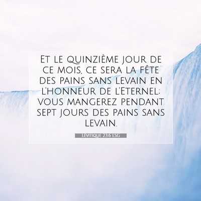 Lévitique 23:6 LSG Image du verset biblique