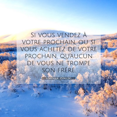 Lévitique 25:14 Verset biblique expliqué