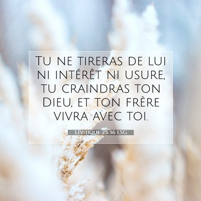 Lévitique 25:36 Verset biblique expliqué