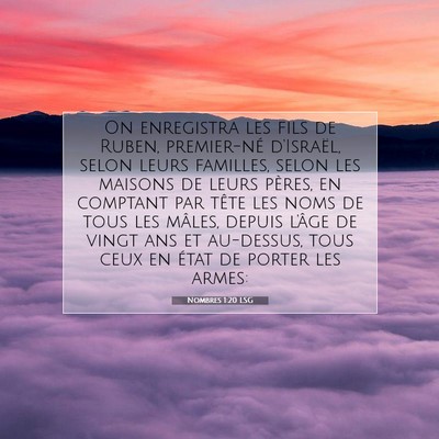 Nombres 1:20 LSG Image du verset biblique