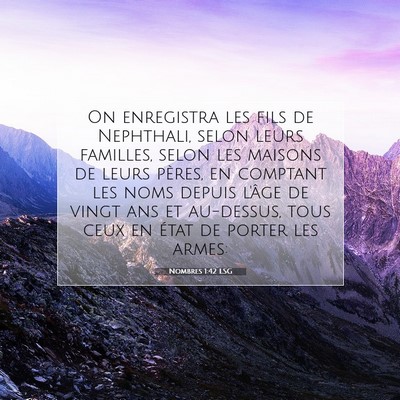 Nombres 1:42 LSG Image du verset biblique