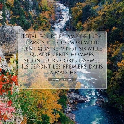 Nombres 2:9 LSG Image du verset biblique