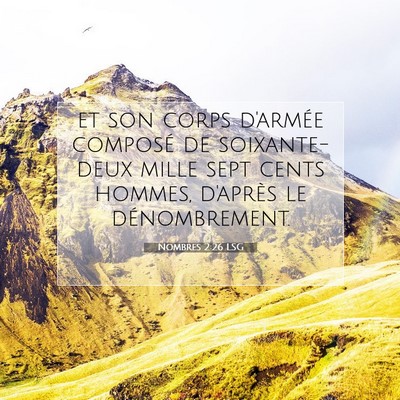 Nombres 2:26 LSG Image du verset biblique