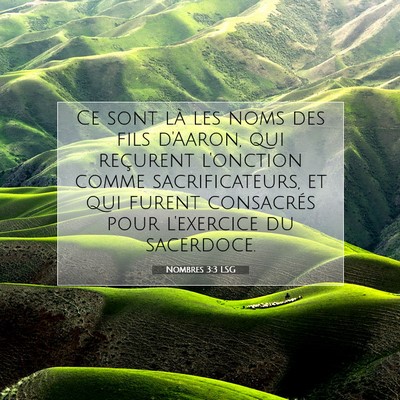 Nombres 3:3 LSG Image du verset biblique