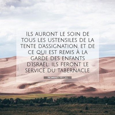 Nombres 3:8 LSG Image du verset biblique