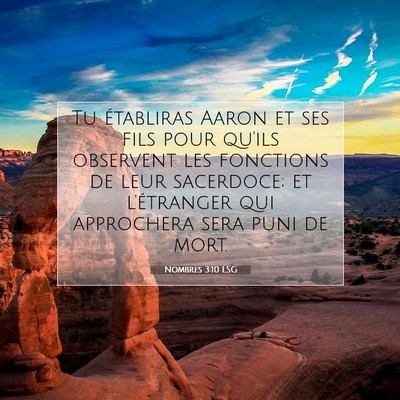 Nombres 3:10 LSG Image du verset biblique