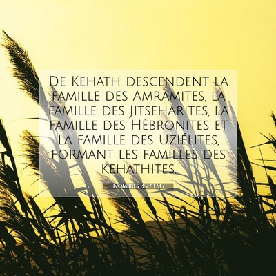 Nombres 3:27 LSG Image du verset biblique