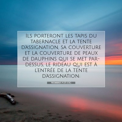 Nombres 4:25 LSG Image du verset biblique