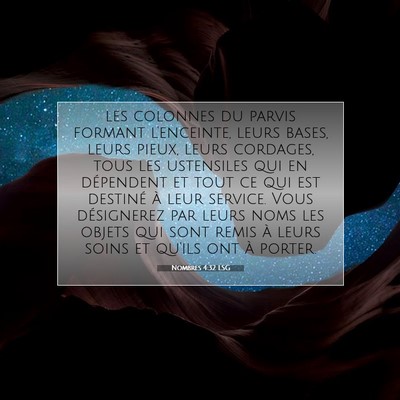 Nombres 4:32 LSG Image du verset biblique