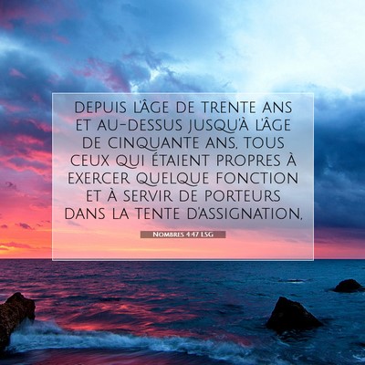 Nombres 4:47 LSG Image du verset biblique