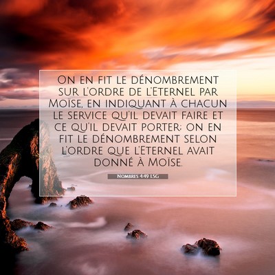 Nombres 4:49 LSG Image du verset biblique