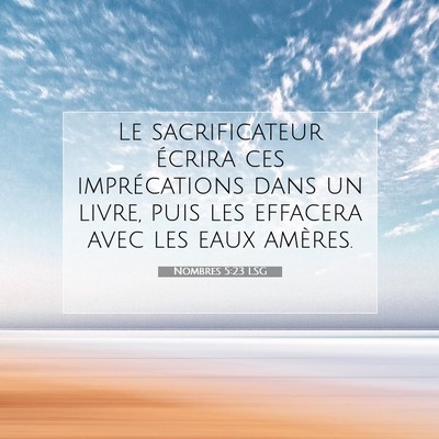 Nombres 5:23 LSG Image du verset biblique